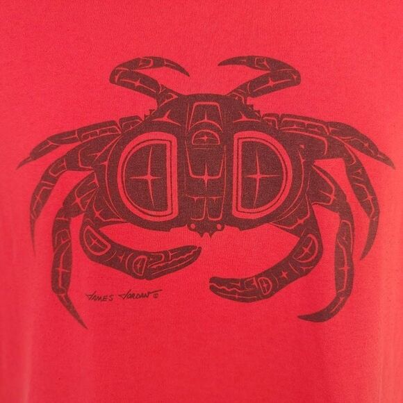 Crab Northwest Coast Art T Shirt Vintage 90s James Jordan Made In USA Medium - Picture 2 of 6